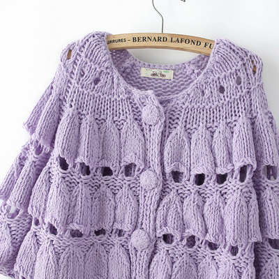 秋季新款工廠店鏤空蝙蝠袖鉤花大碼寬松大紐扣純色毛衣開衫D - 秋季新款工廠店鏤空蝙蝠袖鉤花大碼寬松大紐扣純色毛衣開衫D廠家 - 秋季新款工廠店鏤空蝙蝠袖鉤花大碼寬松大紐扣純色毛衣開衫D價(jià)格 - 蘇州慶明服飾工藝品廠 - 