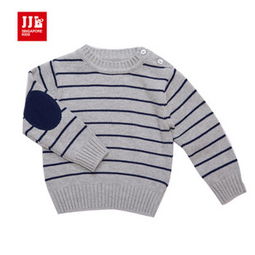 davebella 春秋熱銷經(jīng)典條紋棉羊絨寶寶針織套裝